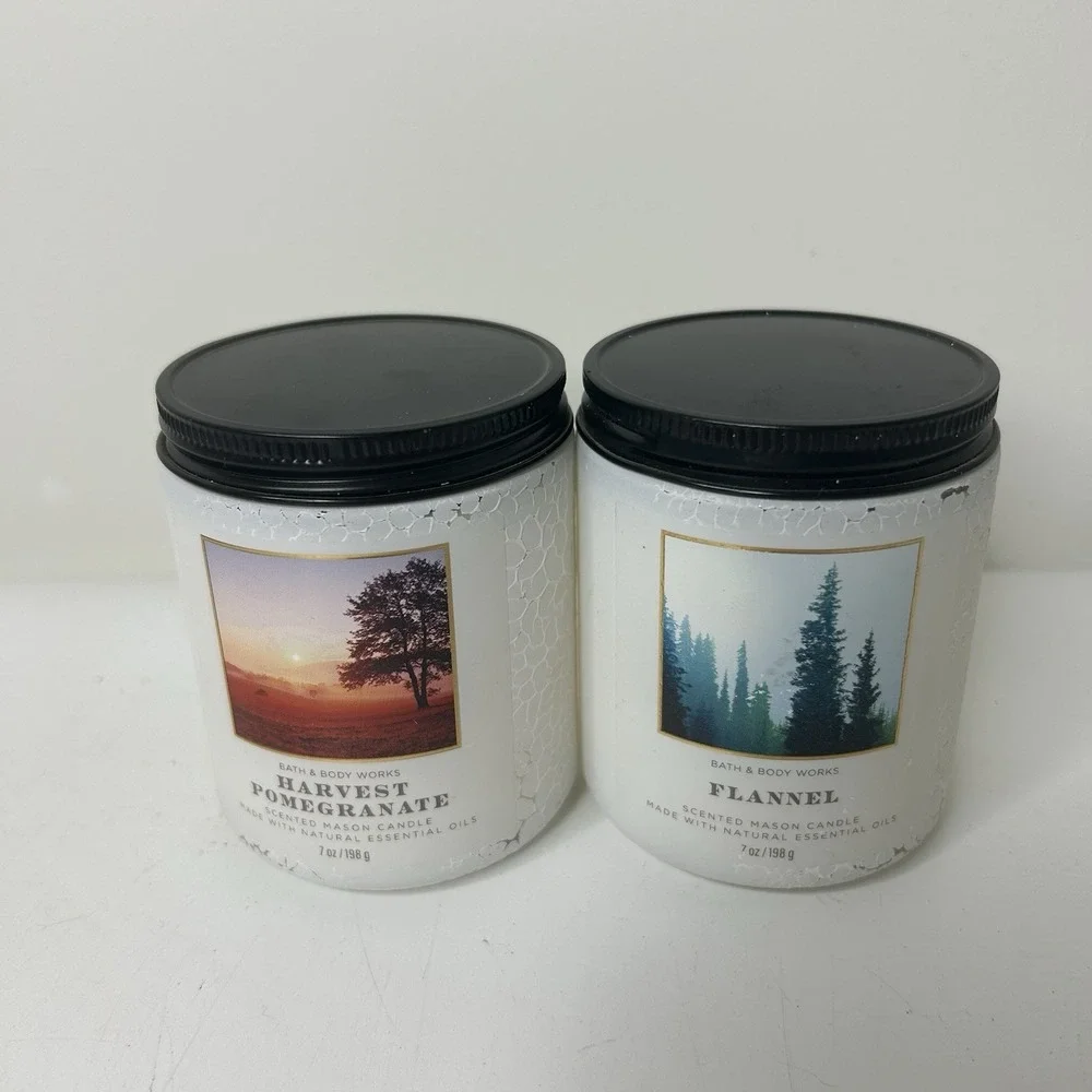 Bath & Body Works Candles Single Wick Fall Scents Harvest Pomegranate & Flannel - Picture 1 of 7